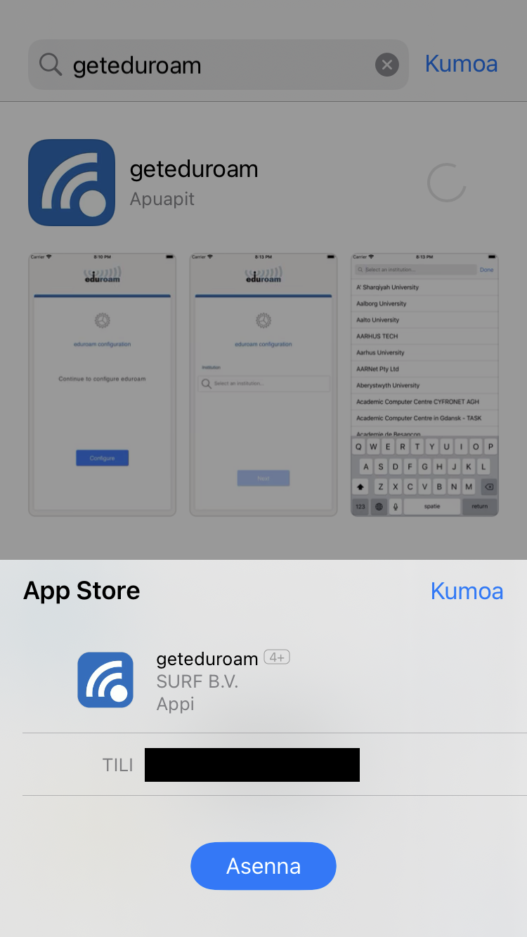 IT Services > Connect an iPhone to the Eduroam network > 3 - asenna sovellus.png