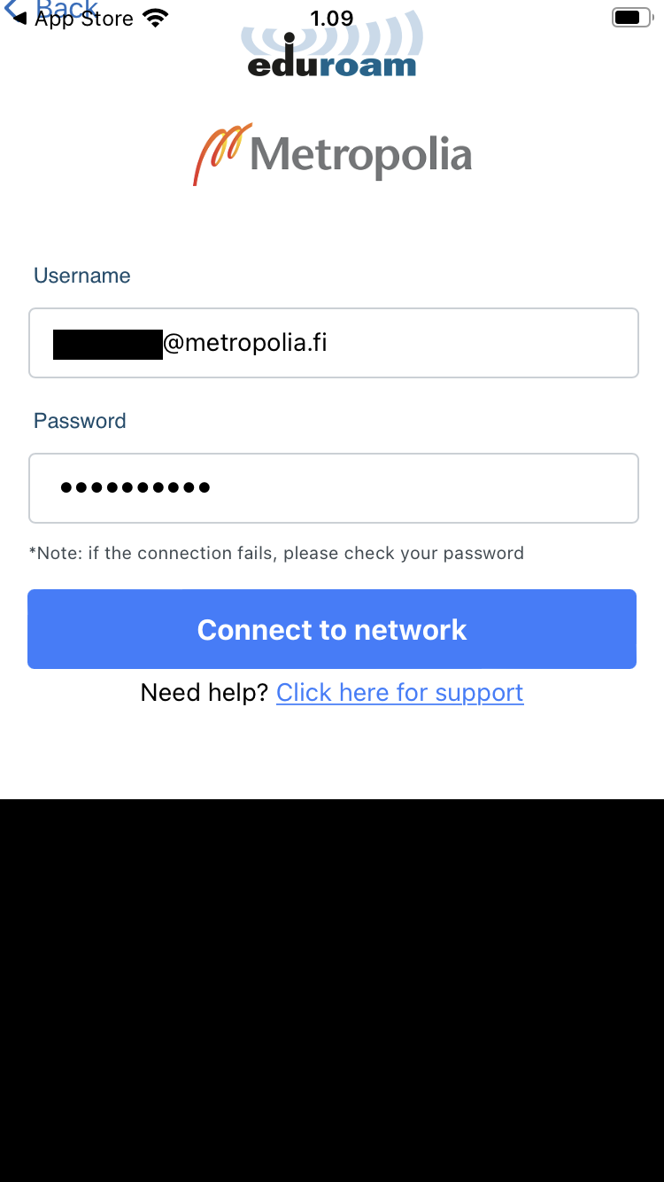 IT Services > Connect an iPhone to the Eduroam network > 6- syötä tunnus ja salasana.png