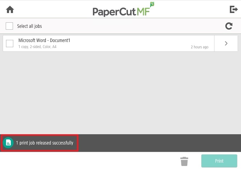Tietohallinto > Tulostus — perusohje > print release successful.jpg
